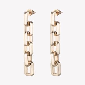 Eddie Borgo Supra Link Drop Earrings Gold 12K Finish Modern Luxe Statement NEW